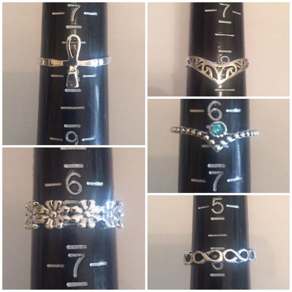 10 Piece Nature Midi Ring Set - Picture 5 of 6